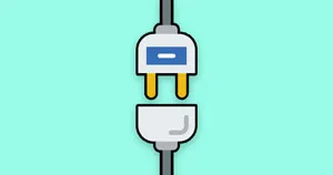 A plug connecting to a jack.